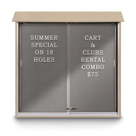 United Visual Products Outdoor Enclosed Combo Board, 72"x36", Bronze Frame/Grey & Forbo UVCB7236ODBZ-GREY-FORBO